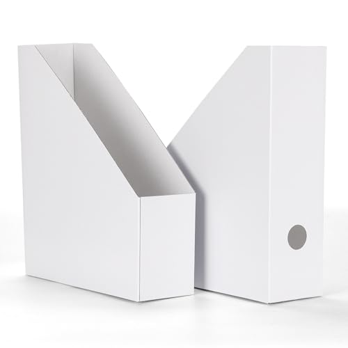 HORLIMER 12 Stück Weiß Stehsammler A4, Zeitschriftensammler aus Karton – Zeitschriftenhalter-Organizer mit Etiketten für Bücher, Dokumente – 25,4x8,5x30,5 cm HORLIMER 12 Stück Weiß Stehsammler A4, Zeitschriftensammler aus Karton – Zeitschriftenhalter-Organizer mit Etiketten für Bücher, Dokumente – 25,4x8,5x30,5 cm