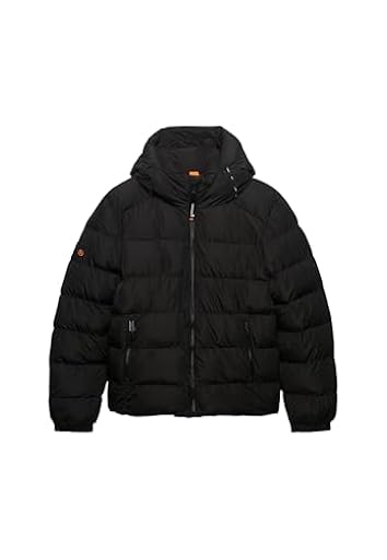 Superdry Hooded Sports Puffer Jacket Anorak, Black, M para Hombre | Ya disponible en tu tienda friki favorita! En mundofriki.es!