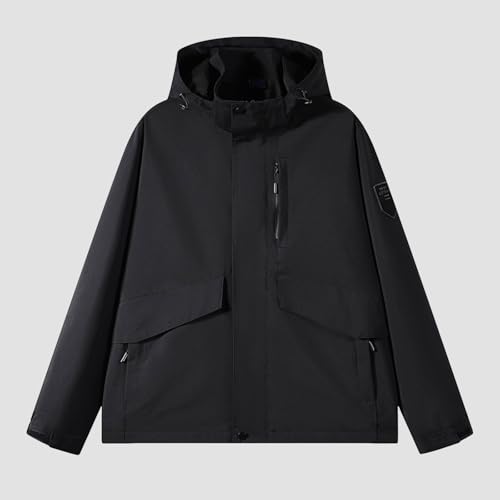 ジャケット メンズ 冬服 コート 大きいサイズ アウター 冬 暖かい 厚手 帽子付き 無地 柔らかい 軽量 通気防寒着 ゆったり 快適 防風防寒 フルジップ ビッグシルエット ジャケット おしゃれ 多機能 普段着 秋冬 Jacket-50