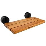 50,8 cm Teak-Klapp-Duschsitz zur Wandmontage, zusammenklappbarer Duschsitz für Innendusche, Heimpflege, Teak-Klappduschsitz, Wandmontage, Duschbank mit 180 kg Gewichtskapazität