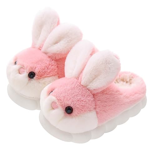 Kids Winter 𝐂artoon Indoor Plush Bunny Slippers Cute Funny Cozy Fl𝐮ffy Rabbit Shoes Home Unisex Fuzzy Animal Slipper3