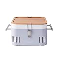 Everdure CUBE Portable Charcoal Grill, Tabletop BBQ, Perfect Tailgate, Beach, Patio, or Camping Grill, Lightweight & Compact Small Grill with Preparation Board & Food Storage Tray, Stone