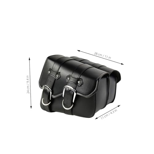 OUNONA 1 par Alforja de Piel PU para Motocicleta Estilo Triangular Negro miniatura 2