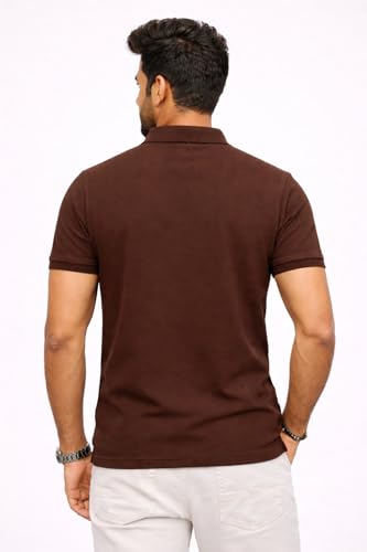 Image of Premium Pique Cotton Pocket Polo T-Shirt for Men | 210-220 GSM | Regular Fit | 2-Button Placket | Soft Breathable Fabric | XS-3XL