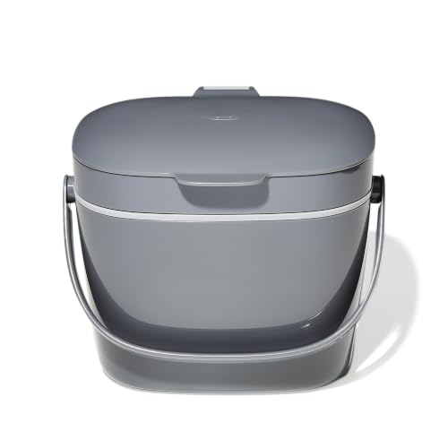 OXO Good Grips Easy-Clean Compost Bin, Charcoal, 1.75 Gal/6.62 L