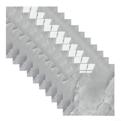 Self - 10 paneles decorativos de azulejos para cocinas y baños con un aspecto moderno (gris)