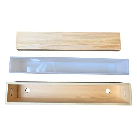 Tall Skinny 5 Pound Wooden Mold with Lid and Silicone Insert Cover