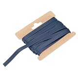 sourcing map Doppelt gefaltetes Schrägband zum Nähen, 0,6 cm x 6 m, Satin, vorgefaltet, durchgehendes Bindeband zum Nähen, Quilten, Säumen, Binden, Basteln, Marineblau