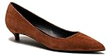  soulength High Heels Schuhe Damen 132 Bequem 3cm Kitten-Heel Wildleder Pumps Braun größe 43