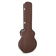 Foam Padded, Plush Lined Interior Deluxe Dreadnought Acoustic Bass Guitar Case 5-Ply Crossgrain Plywood Gold Plated Lockable Latches Accessory Compartment