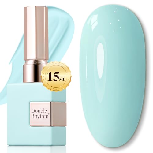 Double Rhythm Translucent Gel Polish Sheer Neutral Natural Light Milky Same Color Same Bottle 15ML Jelly Nail Polish Nail Art DIY at Home (Pink Clear-A1323)