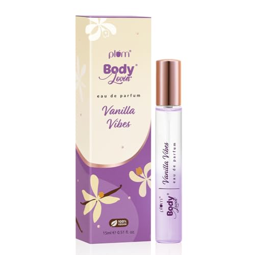 Plum BodyLovin’ Vanilla Vibes Perfume | Long Lasting & Premium Warm Fragrance | Luxury Perfume For Women | Sweet, Warm & Irresistible Notes of Vanilla | Travel Friendly | High On Fun | 15ml