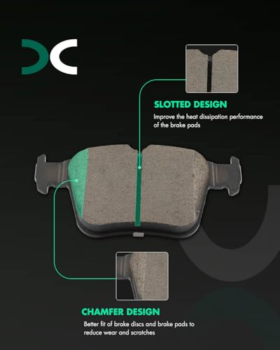Image of SCITOO D2255-9493 Disc Brake Pads Sets Rear Ceramic Brake Pads w /Hardware