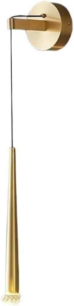 Kinkiet do sypialni, miedziana lampa wisząca z kryształową kulą, 3 kolory ściemniania, regulowany kabel, minimalistyczna lampa do sypialni, salon