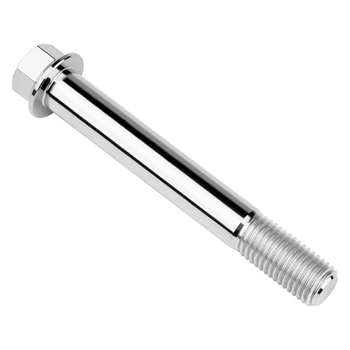 Image of Titanium Bolt M12 30 35 40 45 50 55 60 65 70 75 80 85 90mm Hex Small Flange Head for Motorcycle Car Modification Pack of 4 (M12x90mm Pitch 1.25, Silver)