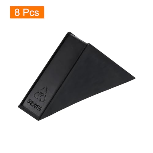 Image of uxcell 8Pcs Plastic Corner Protectors 16x71mm Right Angle Shape Glass Corner Guards Cushion for Corner Protection of Glass, Mirror, Tile, Black