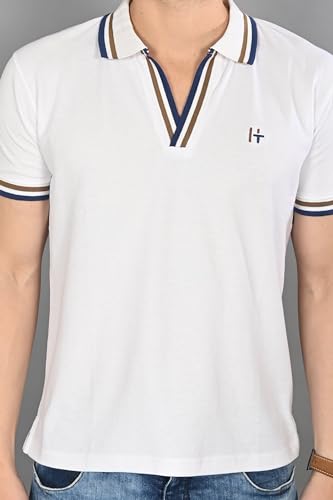 Image of HUMBERTO Men's White Polo T-Shirt: Classic Style for Casual Comfort