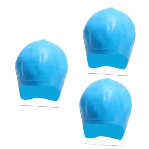 Gogogmee 男性用ヘアカラーリングハット シリコン製染色キャップ ニードル付き サロンヘア染色ツール 3個セット