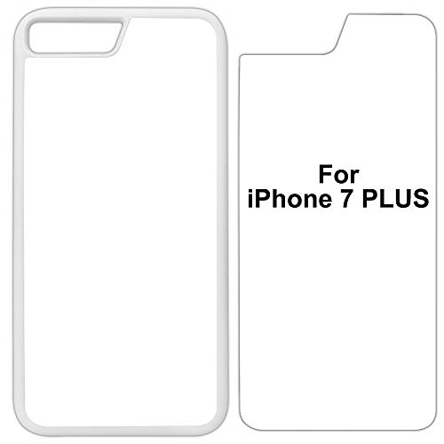 5X Sublimation Blank Cases Compatible with Apple iPhone 7 Plus-Rubber-White-Blank Dye Cases and Inserts for Dye Sublimation/Phone Cover/Blank Printable Cases, Made by INNOSUB USA