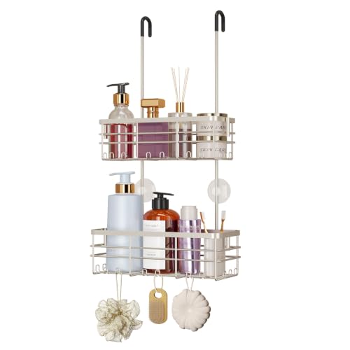 HapiRm Hanging Shower Caddy Organizer - No Drilling Shelf with Suction Cups