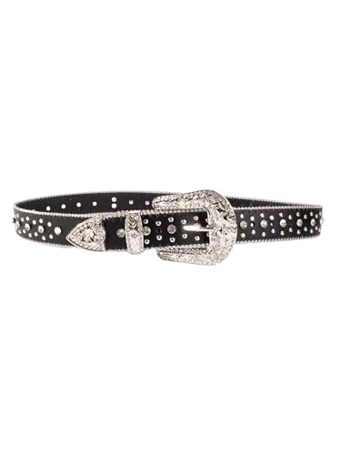 Rhinestone Belt for Men & Women, Western Cowboy Cowgirl Belt with Bling Cross Design for Jeans2