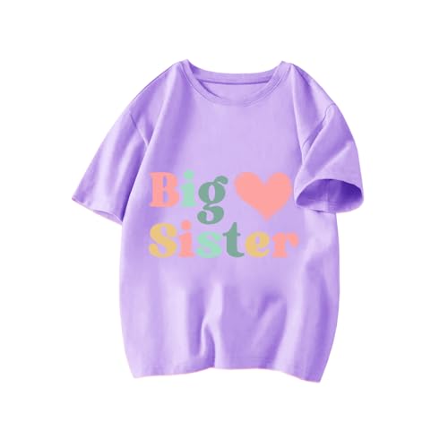 Image of Big Sister Shirt Toddler Girls T-Shirt Promoted to Big Sister Clothes Outfit Announcement Tees Little Kids Top 2-7T
