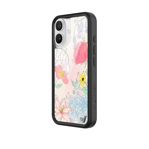 Image of Wildflower Cases - Compatible with iPhone 16 | Protective Black Bumper, 6.5ft Drop Test Certified, Women Owned Small Business | Pink Green Floral Aesthetic Trendy Cute | Bluebelle Dreams