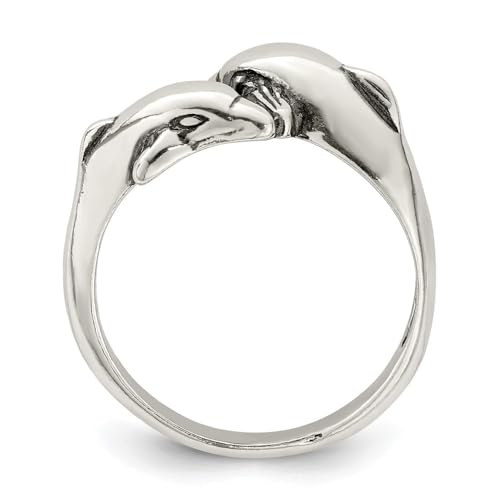 Diamond2Deal Solid 925 Sterling Silver Dolphin Ring2