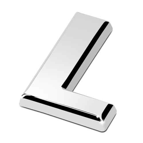Image of DNA Motoring EM-L-LETTER-L-SL Silver Letter Metal Decal Emblem Badge Sticker for Auto Car Truck Motorcycle Logo - L