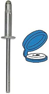 Restagraf Rivet - Lote de 20 Sombreros para Placa de matrícula, de 0 a 6,3 mm, Grosor de 17,5 mm, Color Azul