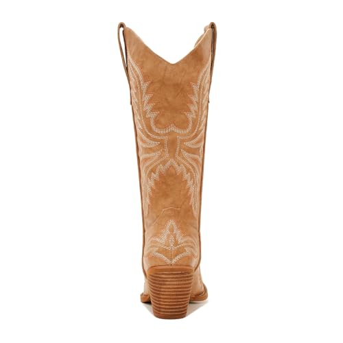 Image of Cowboy Boots for Women - Embroidered Western Cowgirl Boots with Fashion Snip Toe, 1.75-Inch Low Block Heel and All-Day Comfort Fit