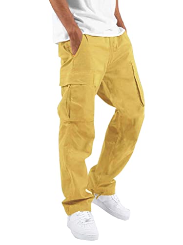 ORANDESIGNE Homme Pantalons Casual Jeans Sport Jogging Slim Fit Militaire Cargo Montagne Baggy Pants Multi Poches Pantalon Cargo Homme Casual Sport Jogging Jogger Chino...
