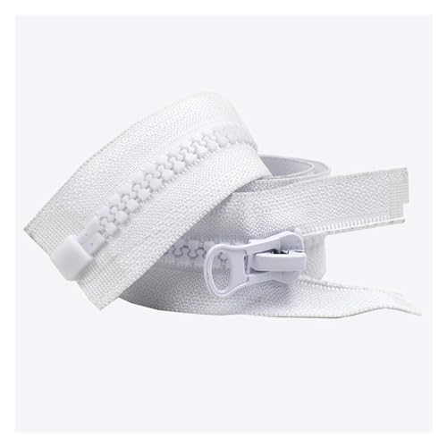 cremalleras para coser, 2 cremalleras blancas y negras de doble cursor con extremo abierto for coser abrigos, ropa, tiendas campaña accesorios bricolaje(White,300CM-NO5)