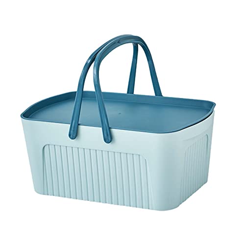 BtcFu 蓋付き バスケット お風呂 カゴ 持ち運び 手提げ バスバスケット 温泉バッグ い物かご おしゃれ バスバスケット 多機能 シャワーバスケット 水切り スパバッグ バス用品収納 化粧品入れ 銭湯 カゴ 収納かご 小物収納 収納ボックス (ダーク