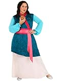 Women's Disney Mulan Plus Size Costume - Adult Disney Cosplay Outfits - Female Disney Character Costume Dress 1X Blue