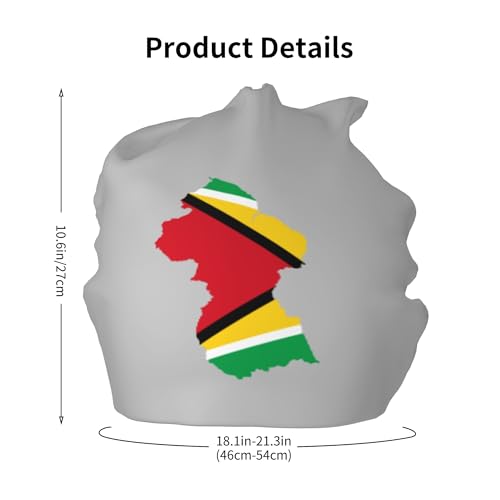 Guyana Flag Map Children Hip Hop Knitted Hat Kids Elastic Leisure Knit Cap Warm Sleep Beanies Black2