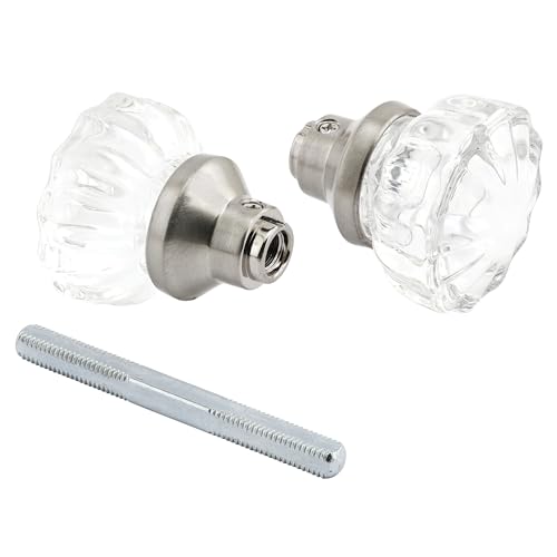 Prime-Line Fluted Glass Knob Satin Nickel