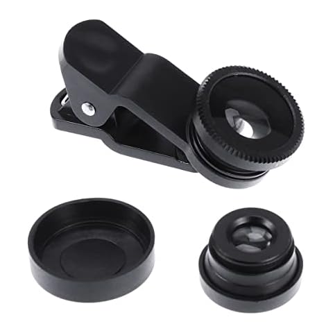 Hemobllo Phone Camera Wide Angle Macro Lens 3 in 1 0.67X 180 Degree Fisheye Clip-On Professional for Smartphones Cover