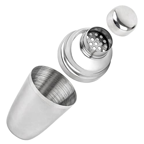 AUEAR, Small Stainless Steel Cocktail Shaker 8.4 Oz/250ml Martini Shakers Bar Tools Silver