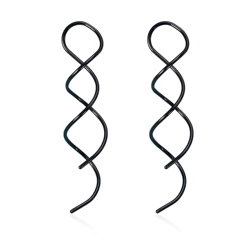 Spiral Threader Stud Earrings for Women Handmade Twisted Spiral S...