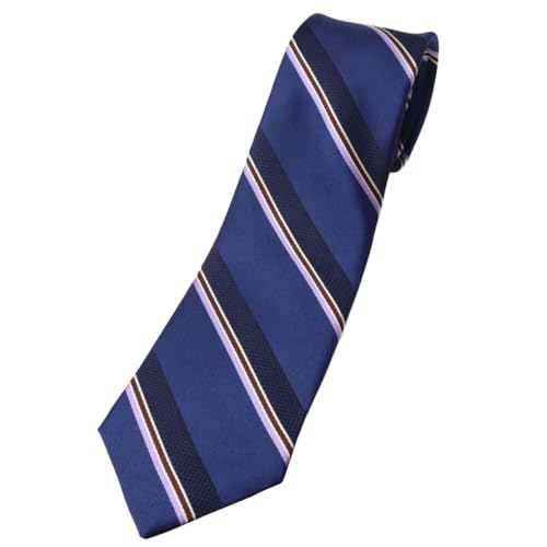 [フェアファクス] ネクタイ サテン ストライプ パープルネイビー シルク100% 日本製 レジメンタルタイ