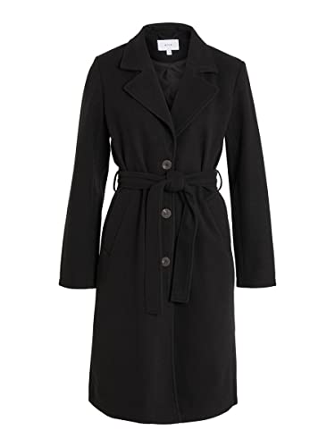 Vila Damen Vipoko Long Belt -Noos Trenchcoat, Schwarz42