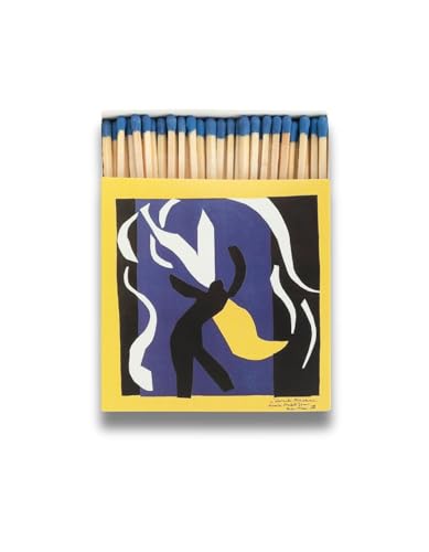 Curator Home Luxury Gift Long Safety Matches I Stylish Square Match Box (Matisse)