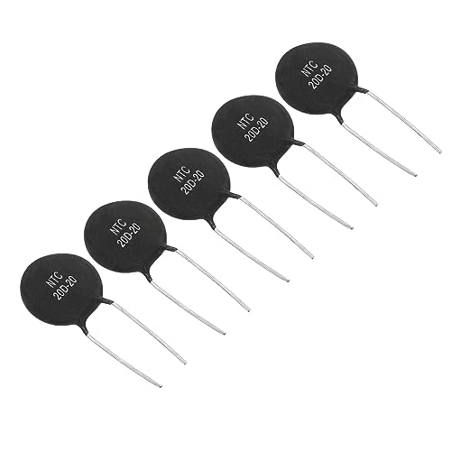 PATIKIL NTC Thermistances Résistances, 5pcs 20 Ohm NTC20D-20 Élevé Sensibilité Courant Limiteur Température Capteur pour Mesure Température Noir