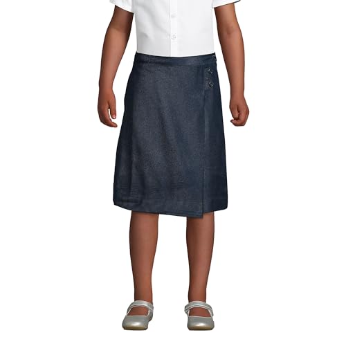 Lands' End Uniform Aline Skirt Below The Knee Classic Navy Kids 4