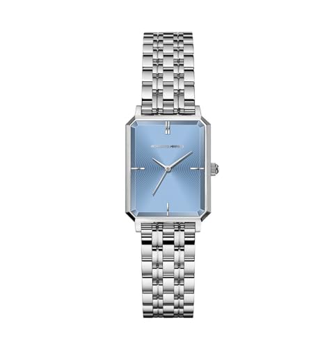 Roberto Marino RM1982 Women’s Luxury Watch Rectangular Gold – Japanese Quartz Movement, Vintage Stainless Steel Design, Silver Dial, Elegant Dress Timepiece, 3ATM Water Resistant – Reloj para Mujer