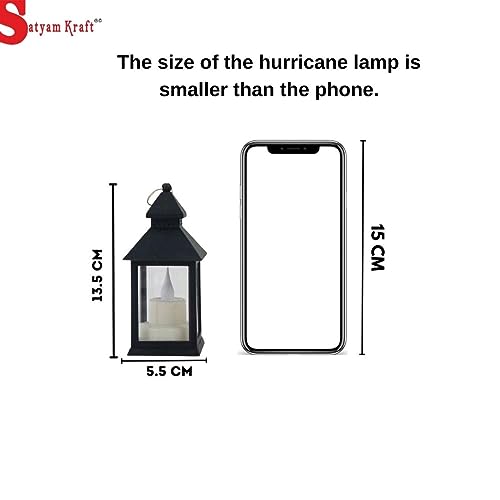 Image of SATYAM KRAFT 2 Pcs Small Antique LED Lantern Pillar Candles Acrylic Flameless & Smokeless Decorative LED Tea Light Candle Perfect for Gifting, Home Decor, Living Room, Hall Decor (13.5 x 5.5 cm)