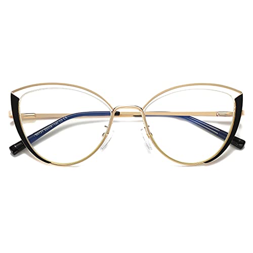 Okulary do czytania Cat Eye blokujące niebieskie światło dla kobiet, modne, ponadgabarytowe damskie czytniki komputerowe (kolor: czarny, rozmiar: 3,0 x)