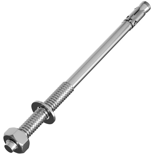 5x Lumonic Almohadilla de anclaje para cargas pesadas M8 x 150 galvanizado I Para uso como clavija metálica I Para diferentes tipos de montajes trav