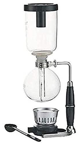 Hario Technica 5 Cup Coffee Syphon – 600ml Heatproof Borosilicate Glass Vacuum Brewer with Alcohol Burner, Rich Flavor, Perfect for Home & Café Brewing